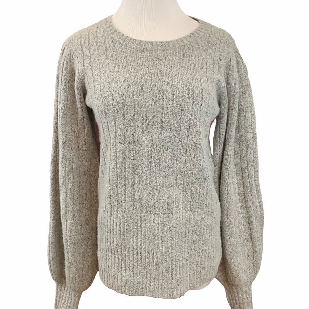 Marled Reunited soft gray balloon sleeve sweater